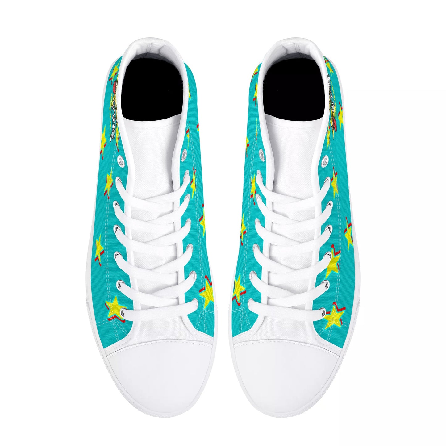 Star Gang Mens Turquoise Embroidered High Top Star Kicks