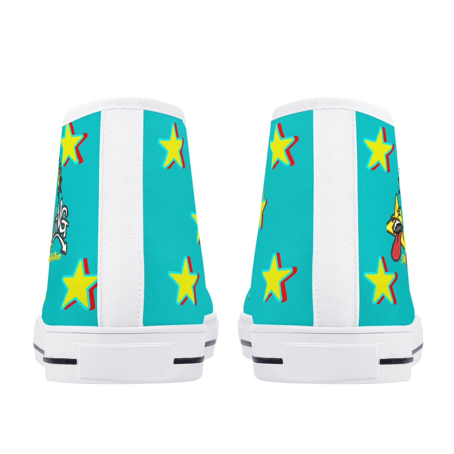 Star Gang Mens Turquoise Embroidered High Top Star Kicks