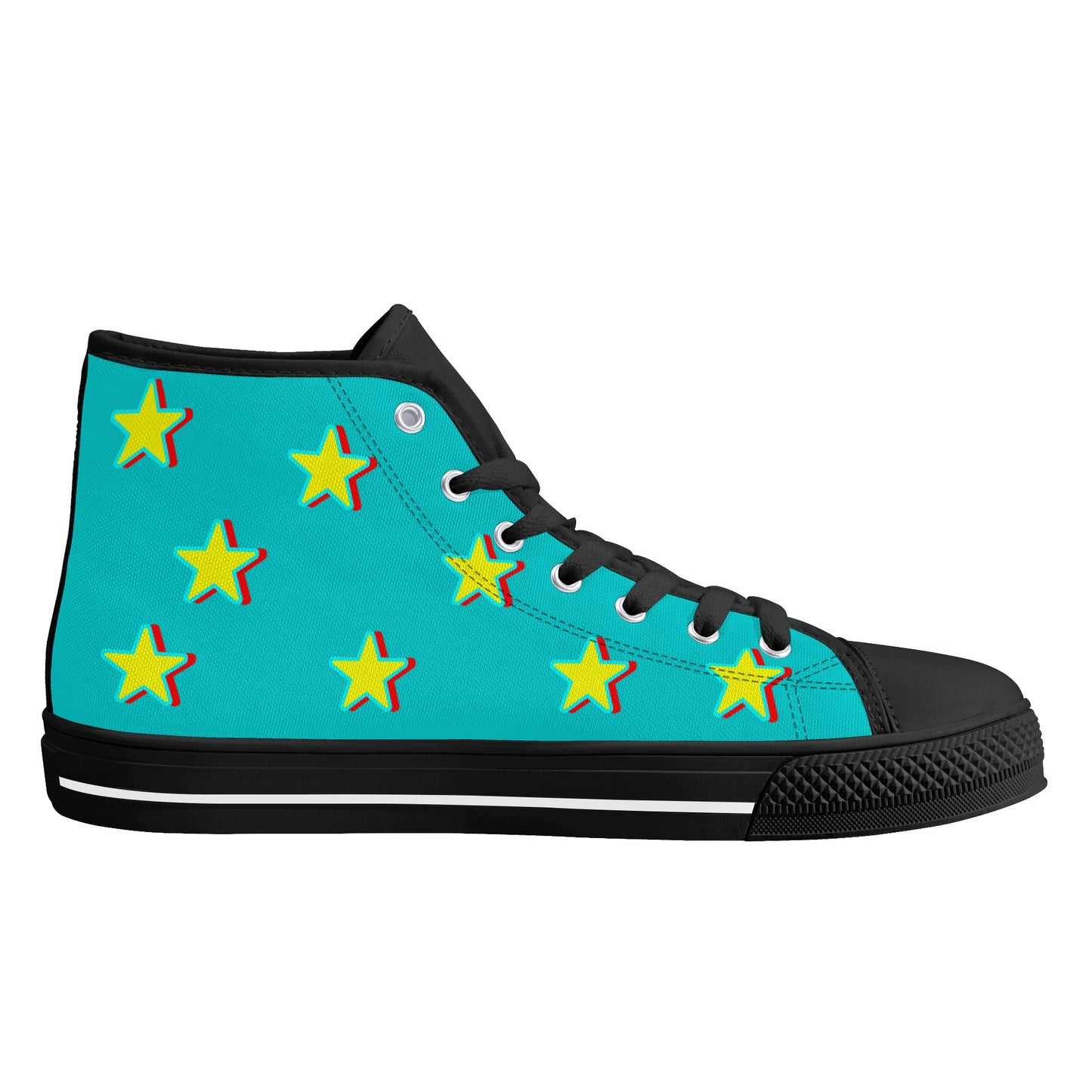 Star Gang Mens Turquoise Embroidered High Top Star Kicks