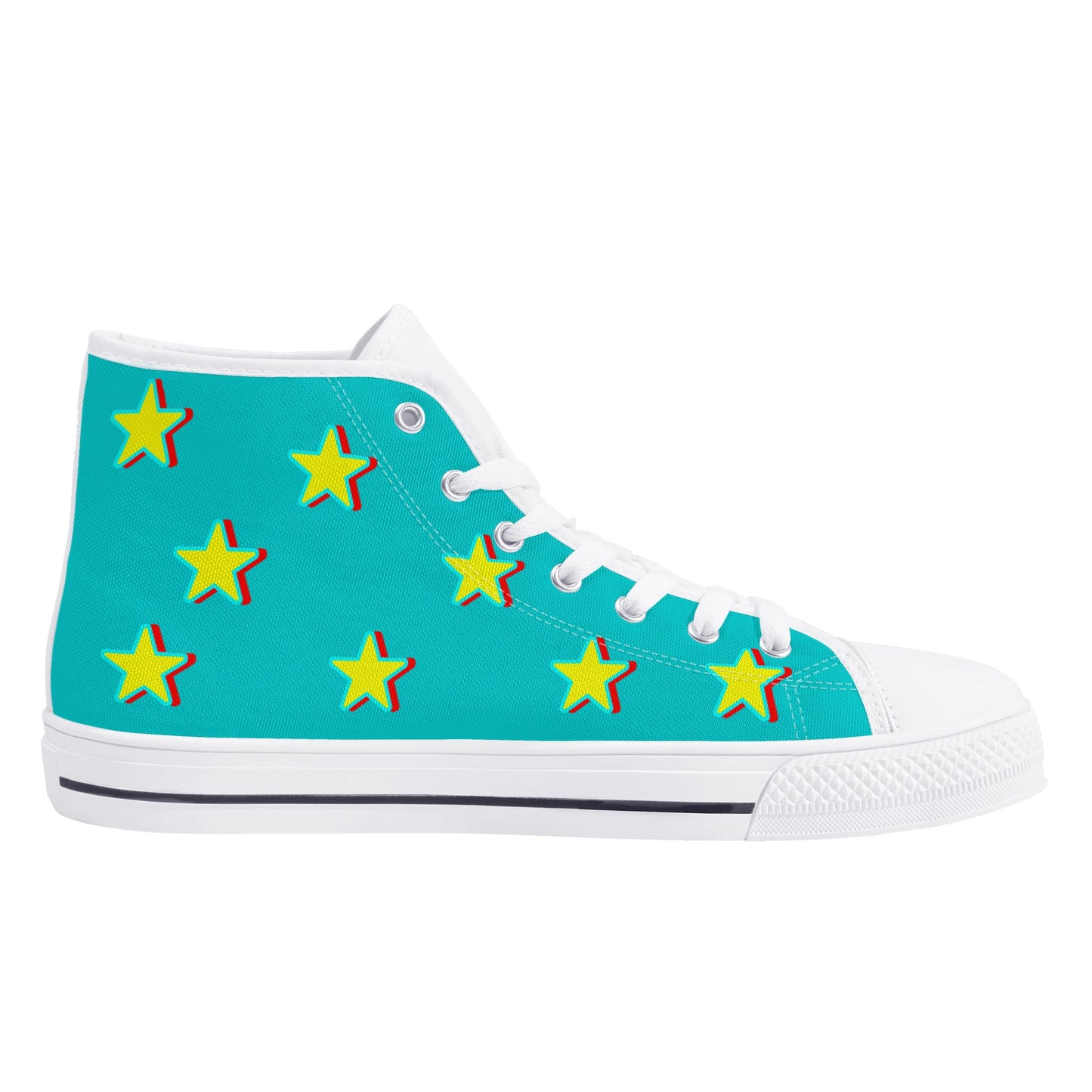 Star Gang Mens Turquoise Embroidered High Top Star Kicks