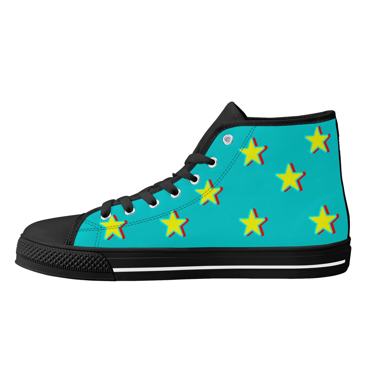 Star Gang Mens Turquoise Embroidered High Top Star Kicks