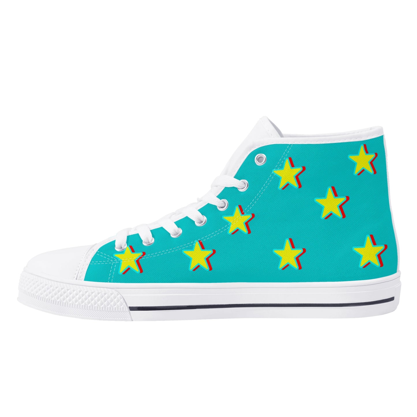 Star Gang Mens Turquoise Embroidered High Top Star Kicks