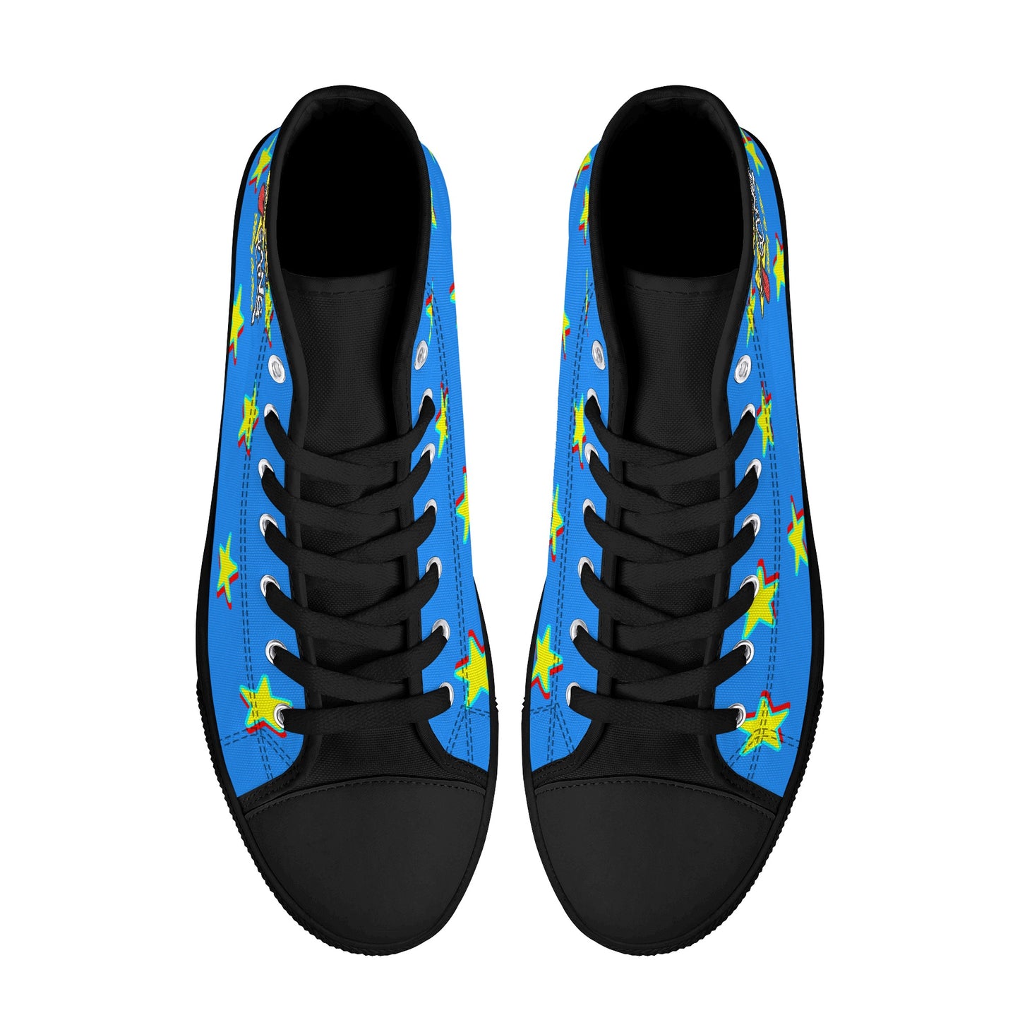 Star Gang Mens Blue Embroidered High Top Star Kicks