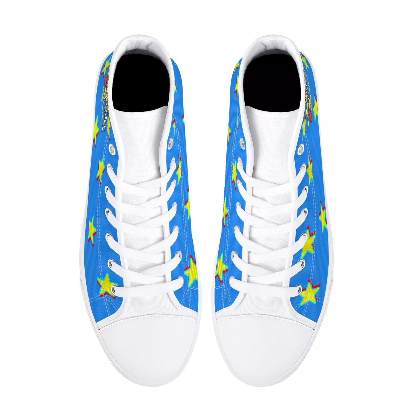 Star Gang Mens Blue Embroidered High Top Star Kicks