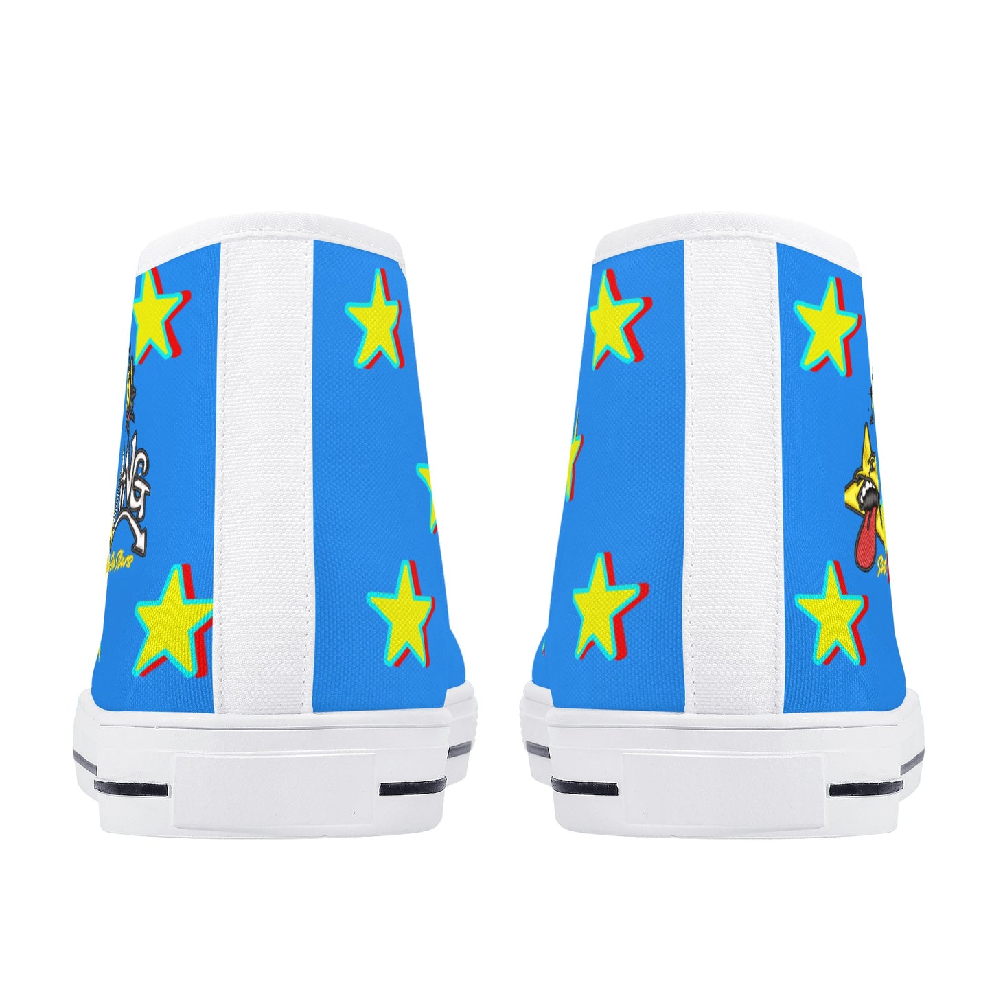 Star Gang Mens Blue Embroidered High Top Star Kicks