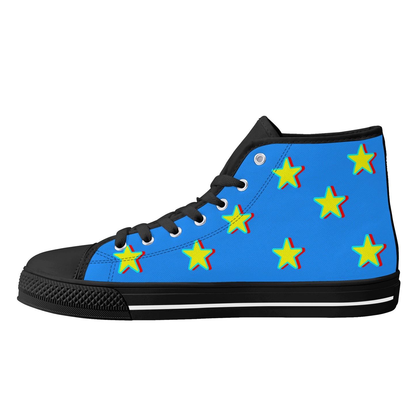 Star Gang Mens Blue Embroidered High Top Star Kicks