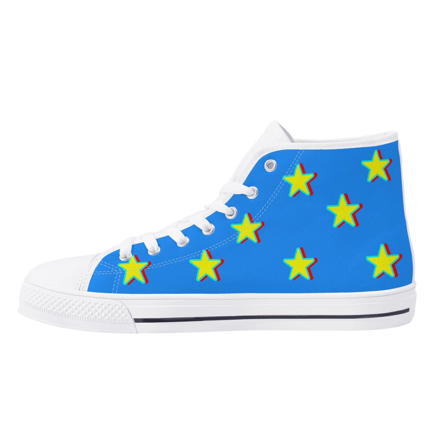 Star Gang Mens Blue Embroidered High Top Star Kicks