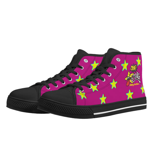 Star Gang Mens Purple Embroidered High Top Star Kicks