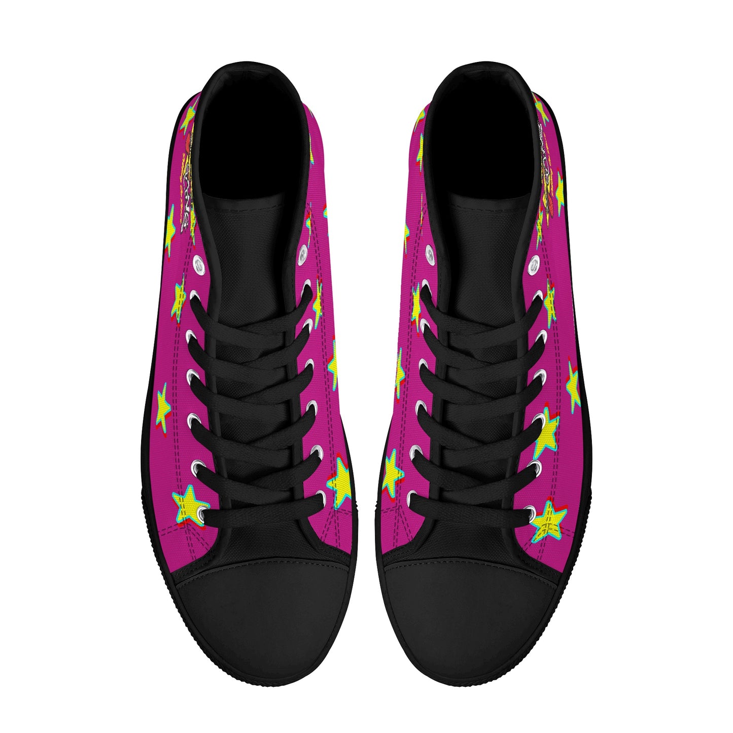 Star Gang Mens Purple Embroidered High Top Star Kicks