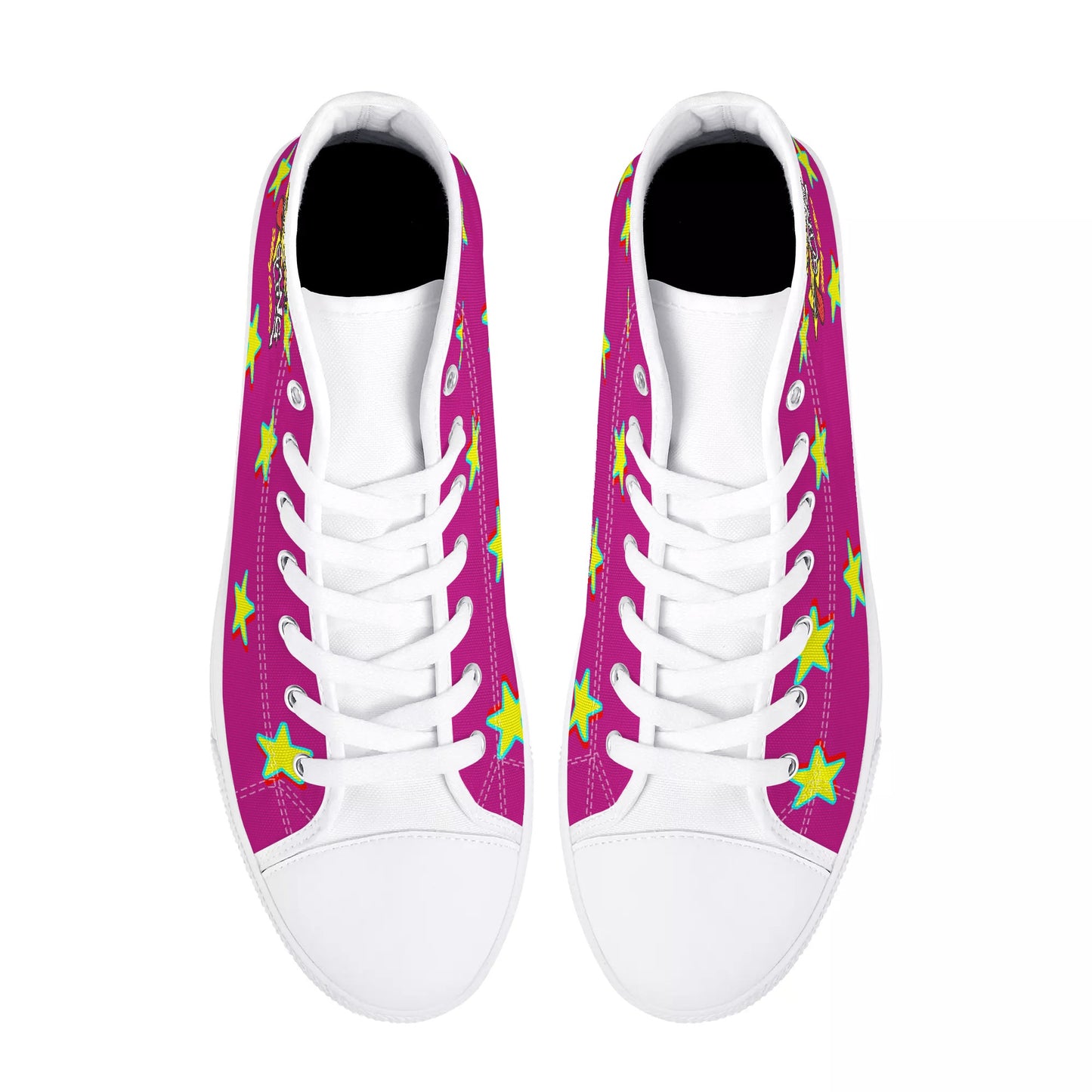 Star Gang Mens Purple Embroidered High Top Star Kicks