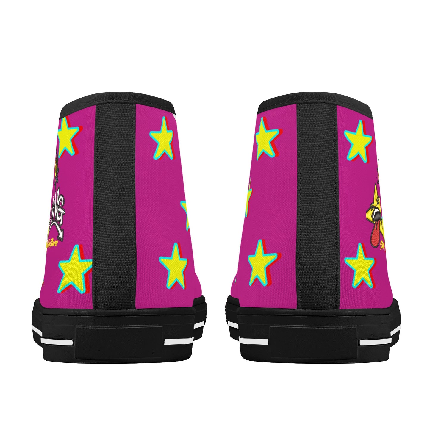 Star Gang Mens Purple Embroidered High Top Star Kicks