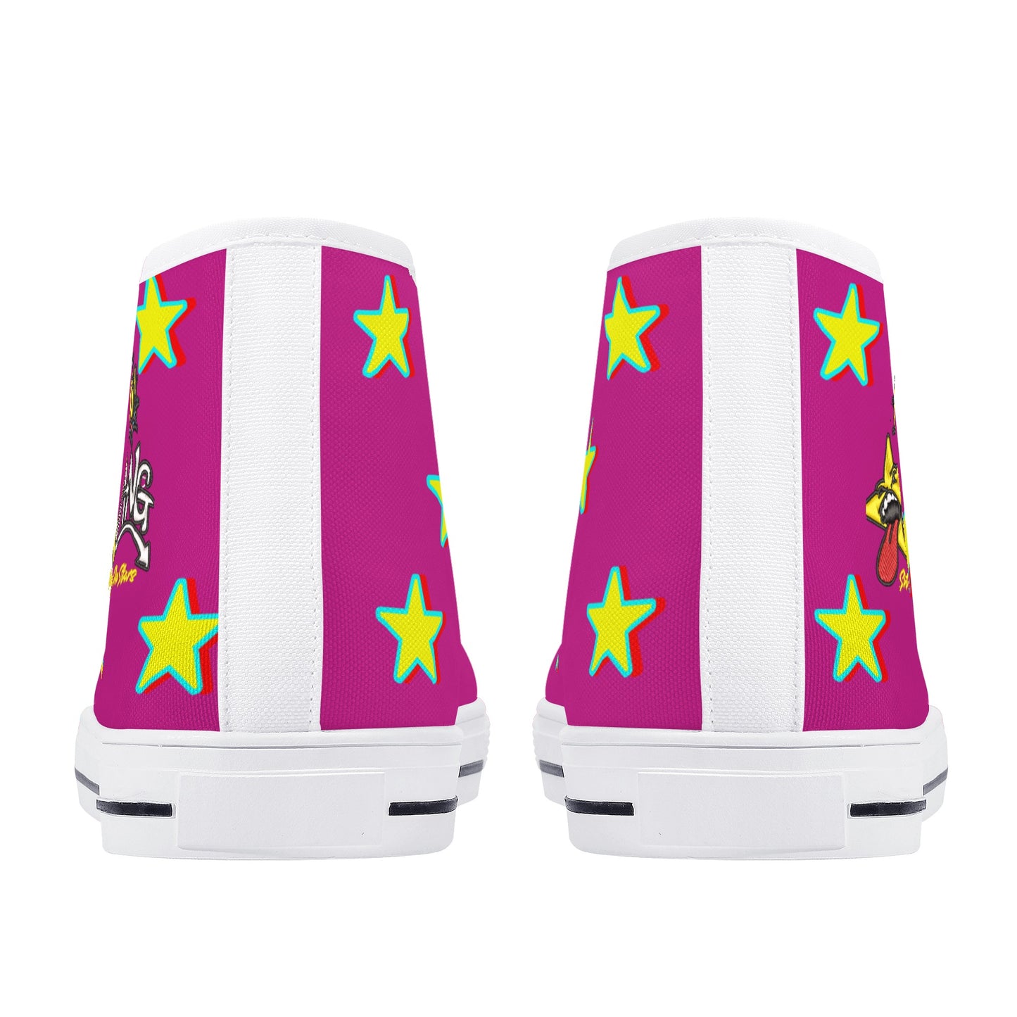 Star Gang Mens Purple Embroidered High Top Star Kicks