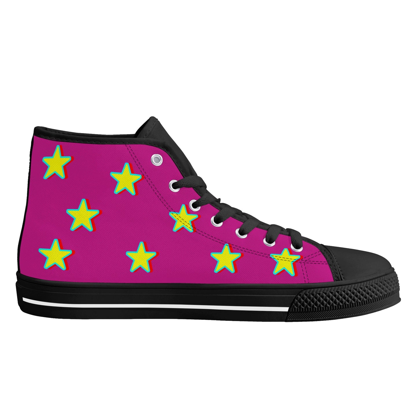 Star Gang Mens Purple Embroidered High Top Star Kicks