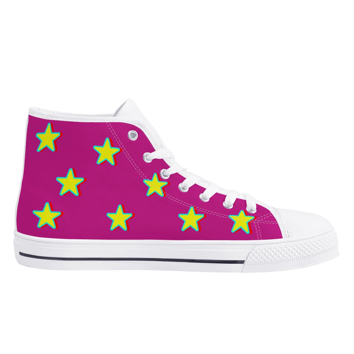 Star Gang Mens Purple Embroidered High Top Star Kicks