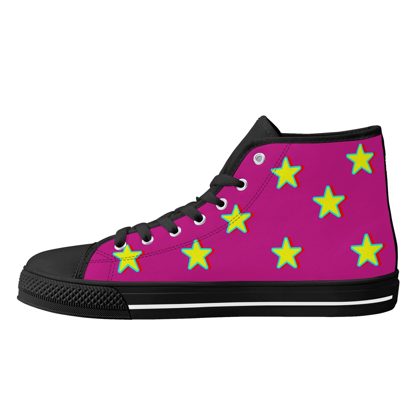 Star Gang Mens Purple Embroidered High Top Star Kicks