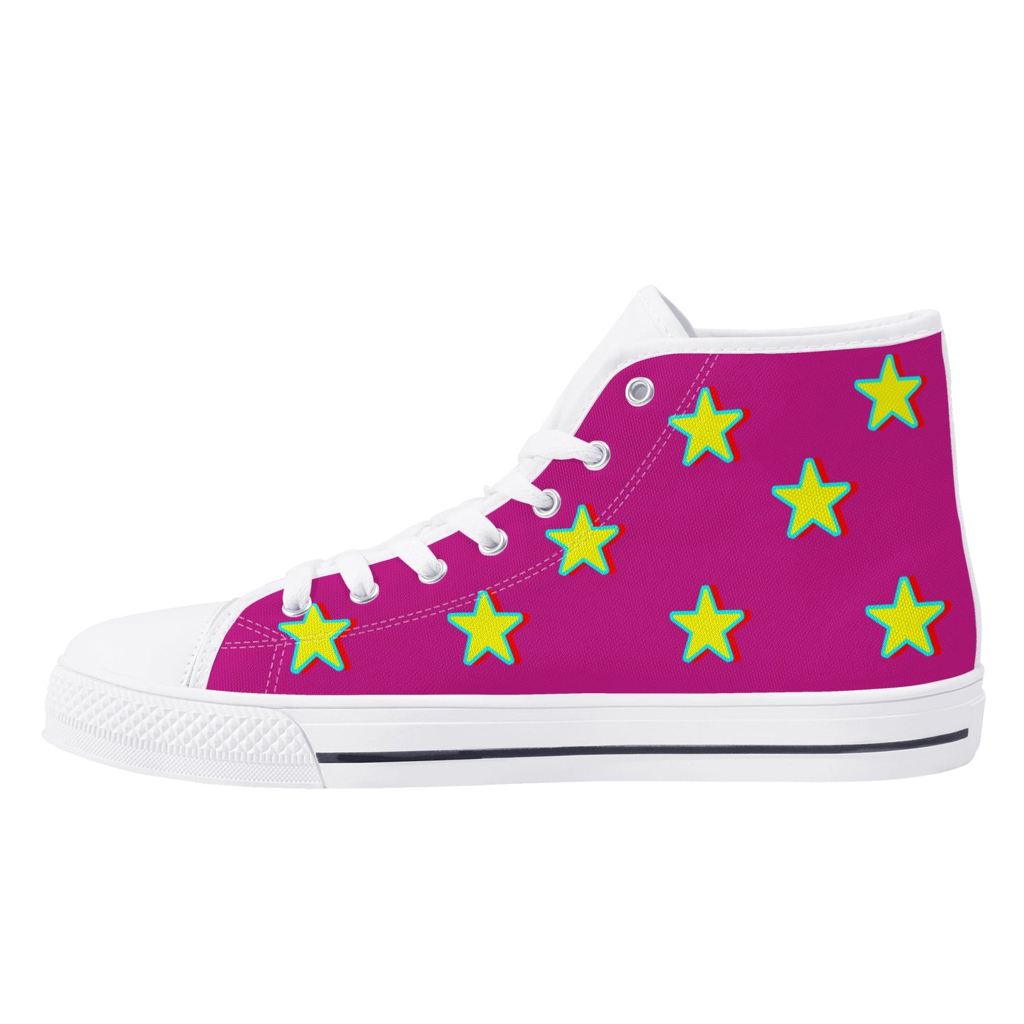 Star Gang Mens Purple Embroidered High Top Star Kicks