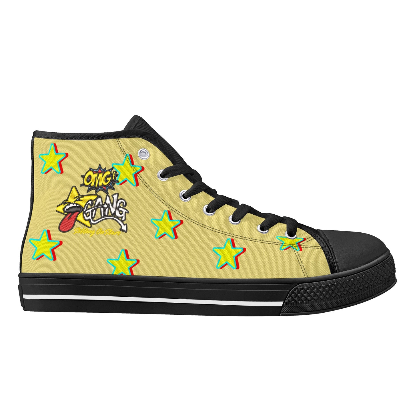 Star Gang Mens Tan Embroidered High Top Star Kicks