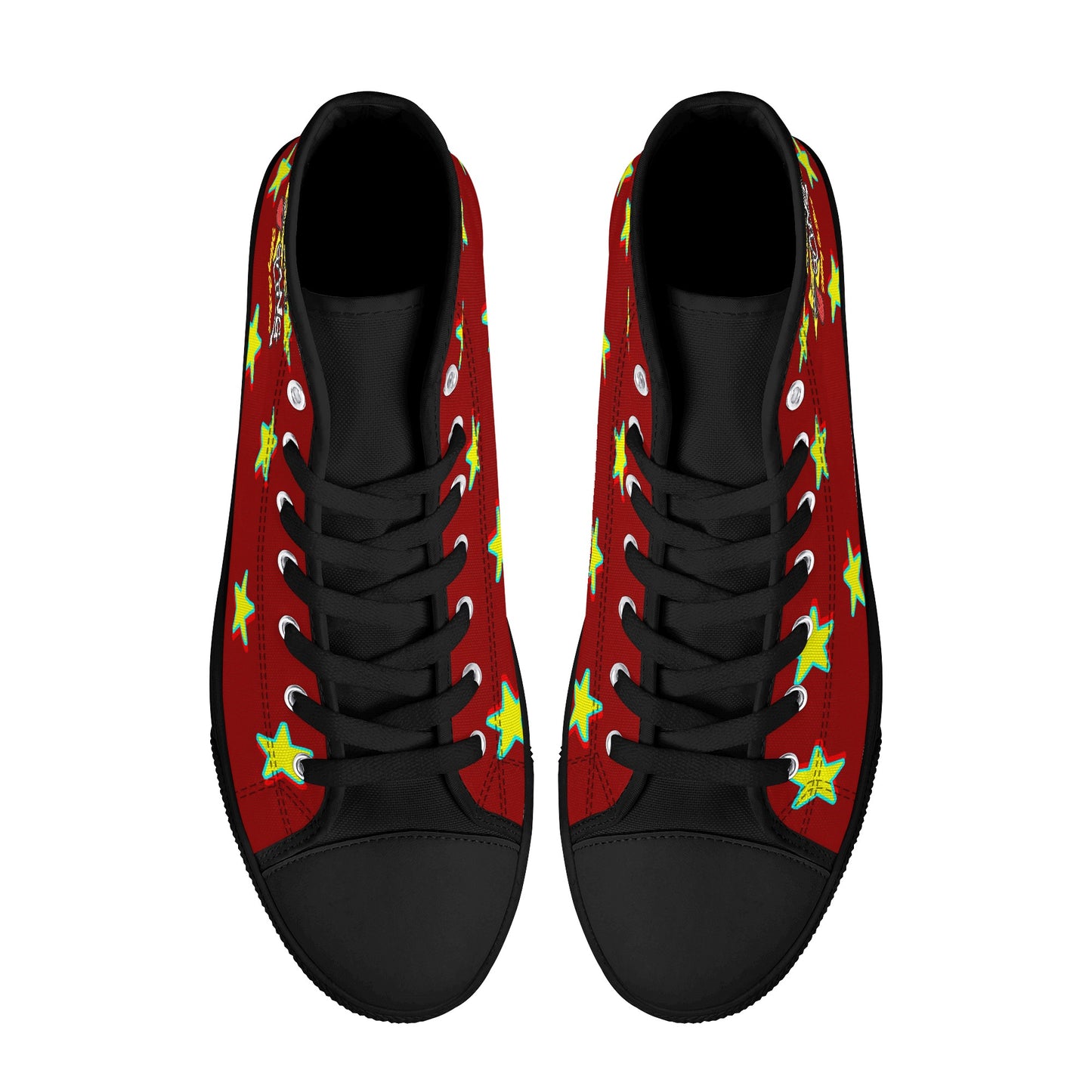 Star Gang Mens Maroon Embroidered High Top Star Kicks