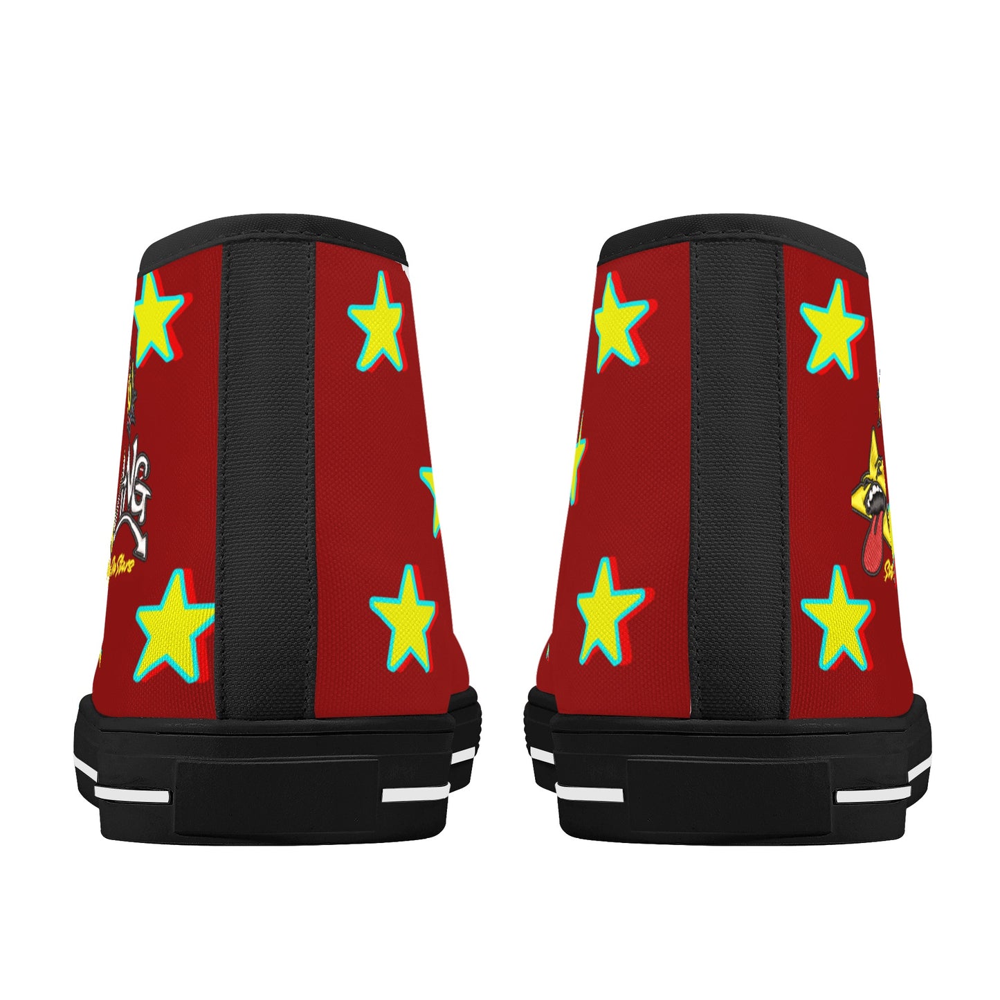 Star Gang Mens Maroon Embroidered High Top Star Kicks