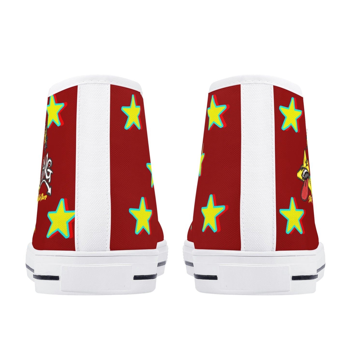 Star Gang Mens Maroon Embroidered High Top Star Kicks