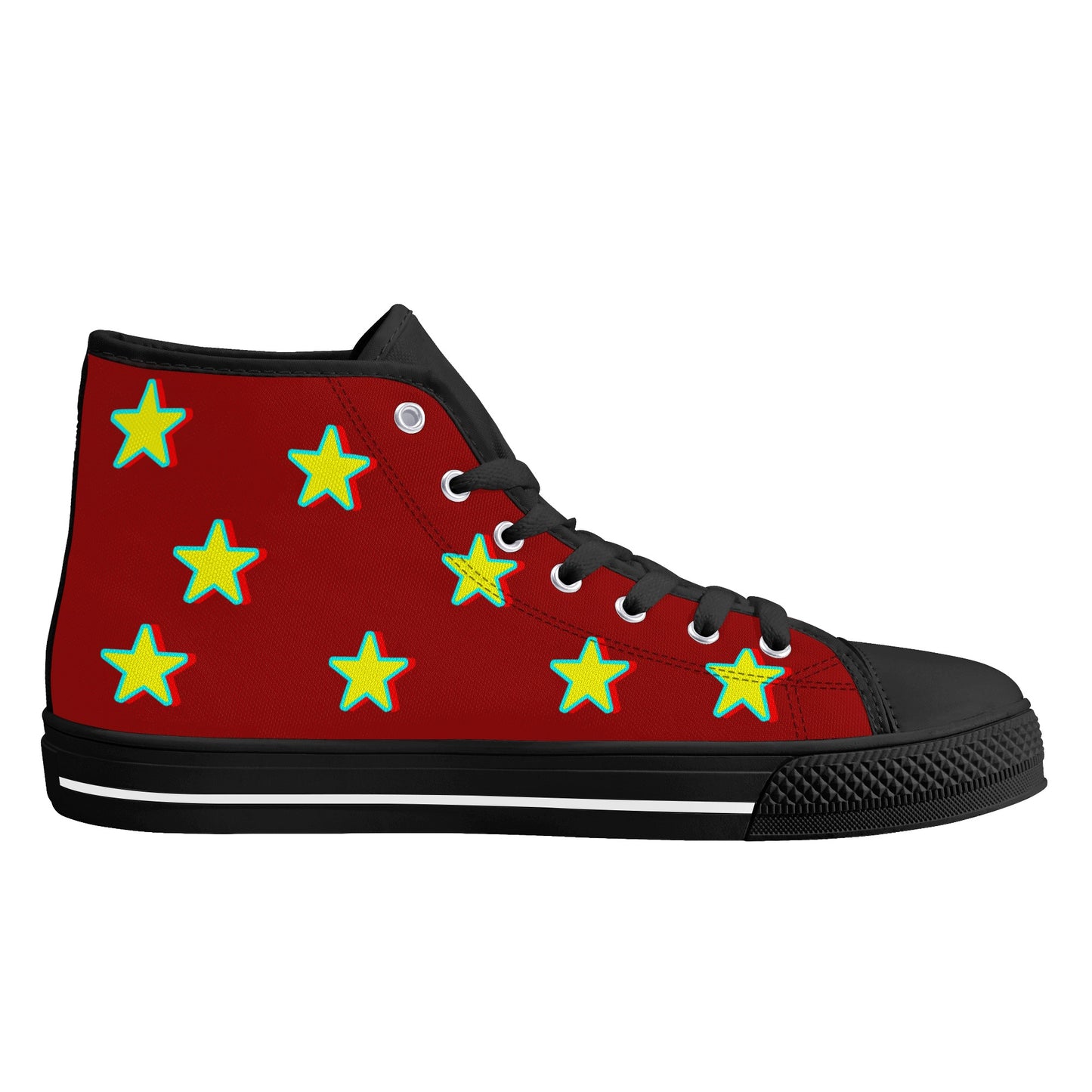 Star Gang Mens Maroon Embroidered High Top Star Kicks