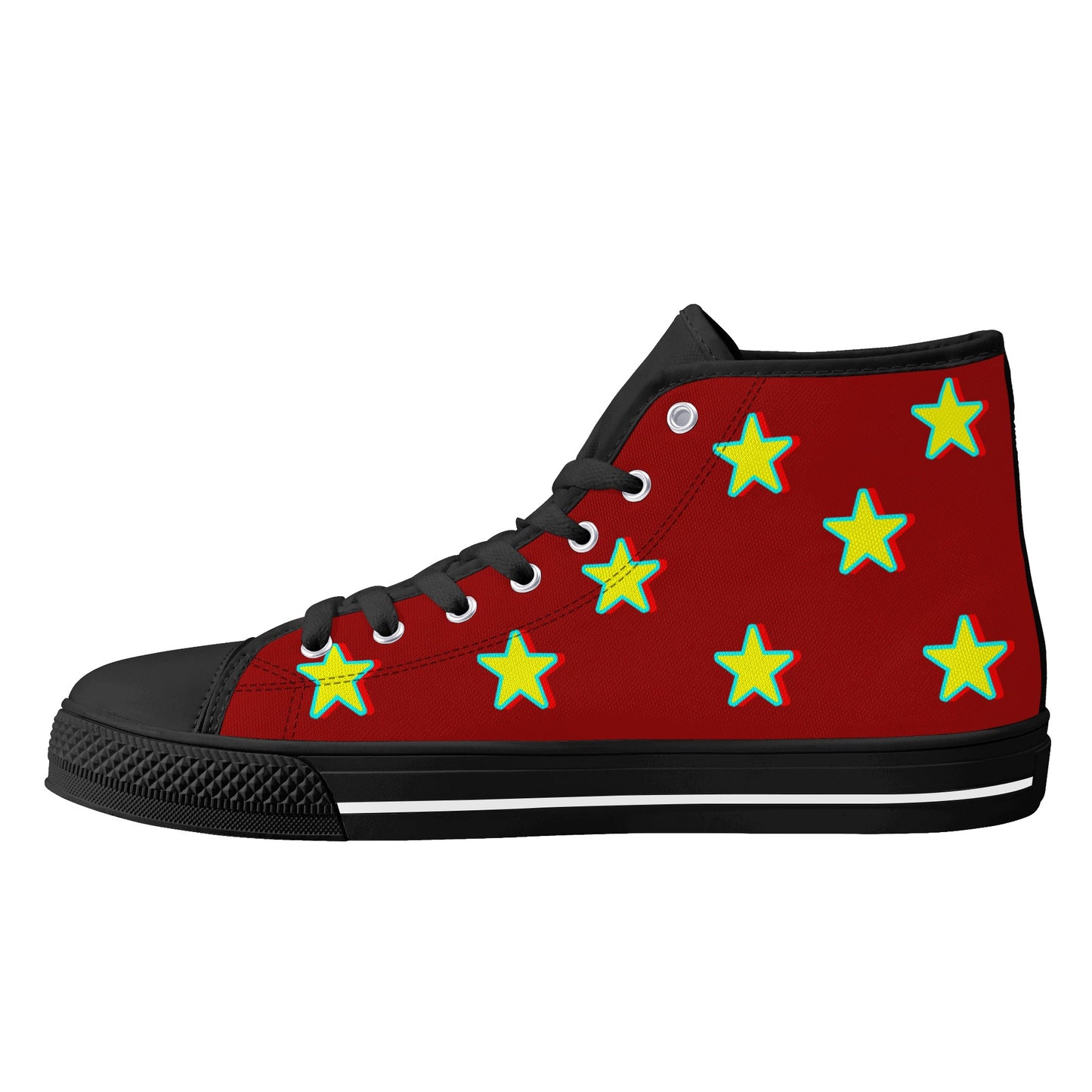 Star Gang Mens Maroon Embroidered High Top Star Kicks