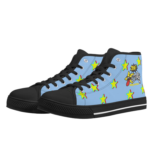 Star Gang Mens Sky Blue Embroidered High Top Star Kicks