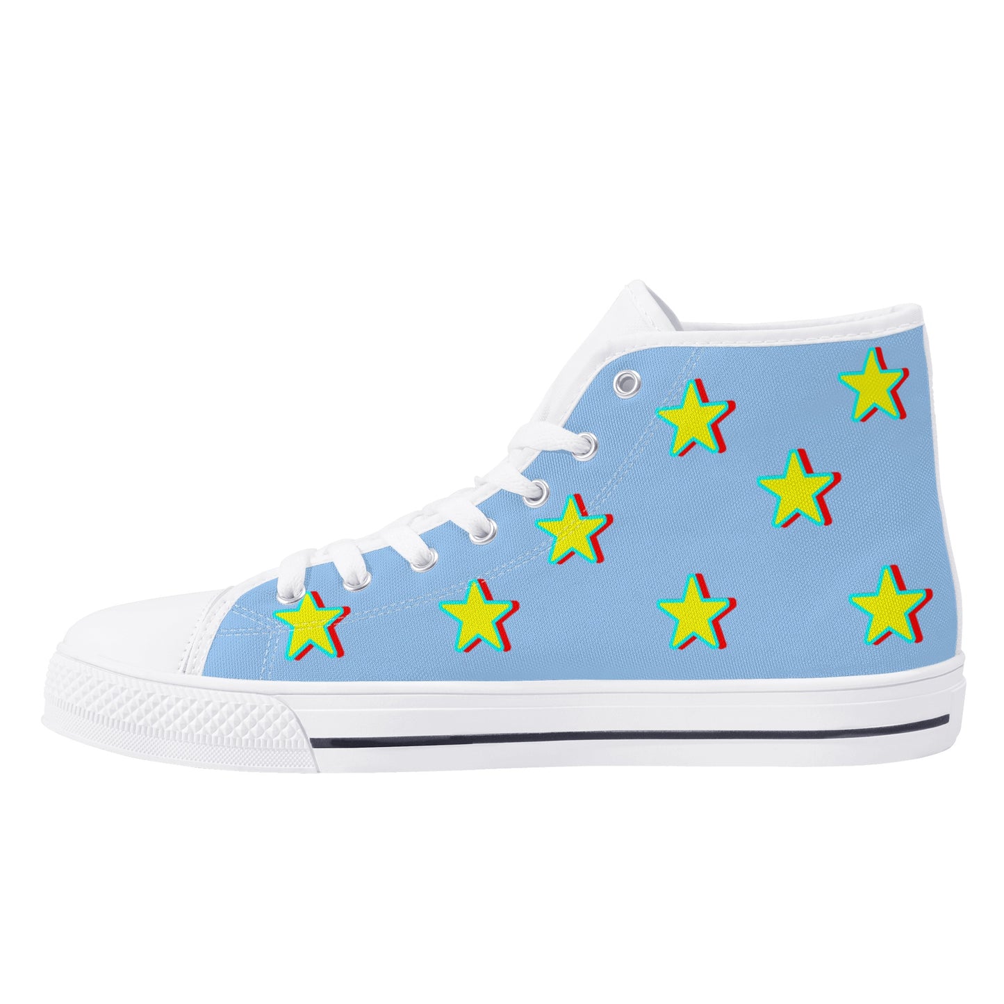 Star Gang Mens Sky Blue Embroidered High Top Star Kicks