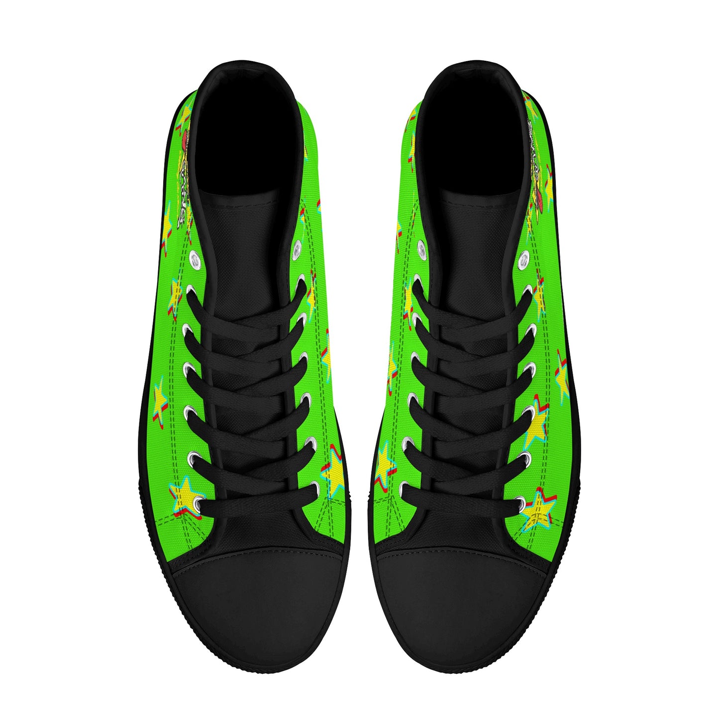 Star Gang Mens Goo Green Embroidered High Top Star Kicks