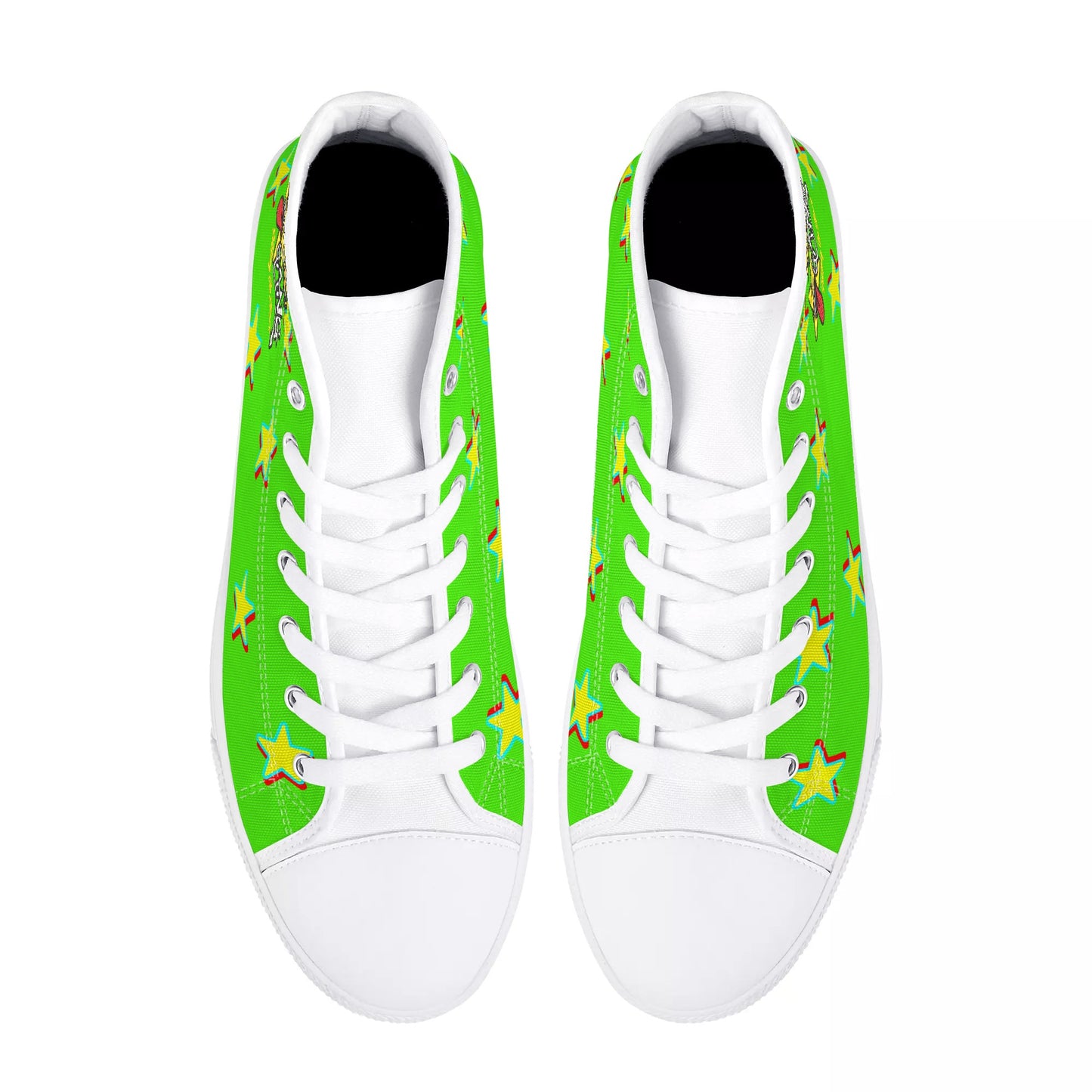 Star Gang Mens Goo Green Embroidered High Top Star Kicks