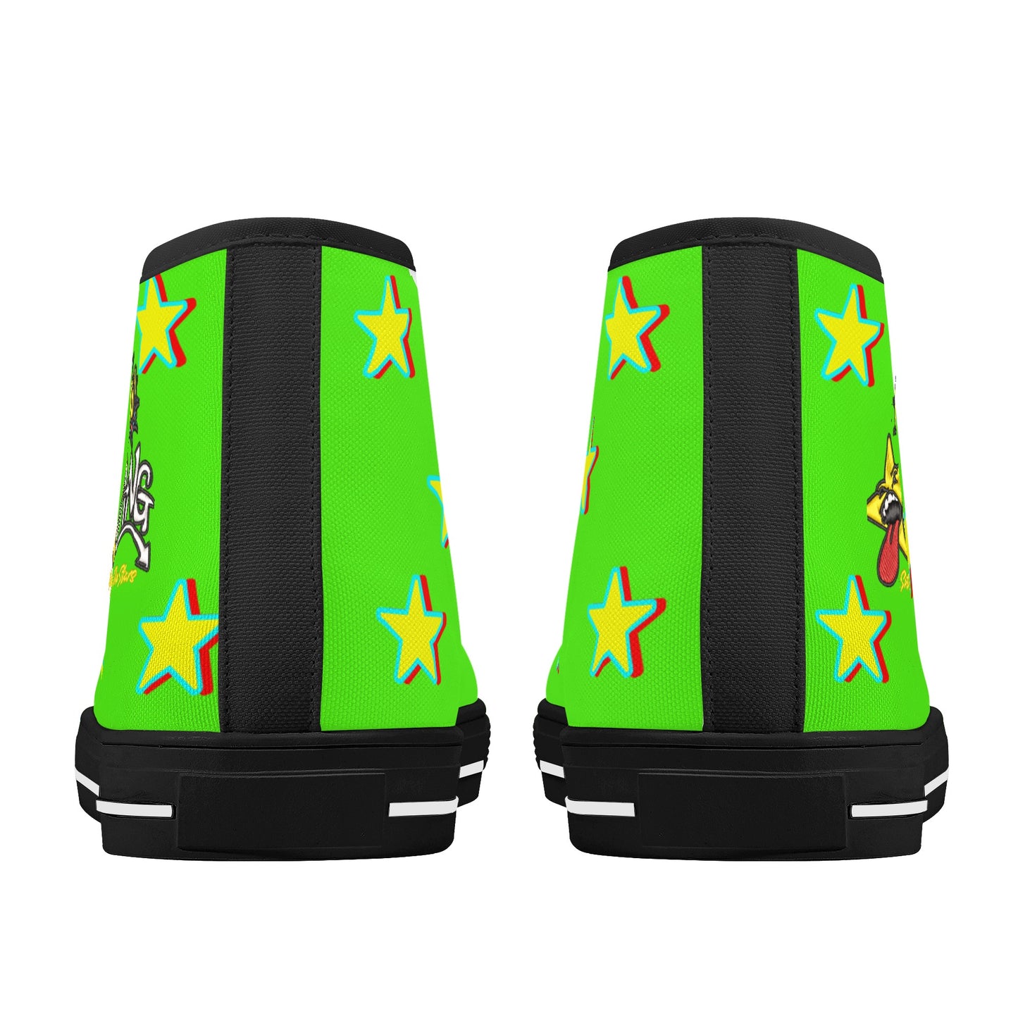 Star Gang Mens Goo Green Embroidered High Top Star Kicks