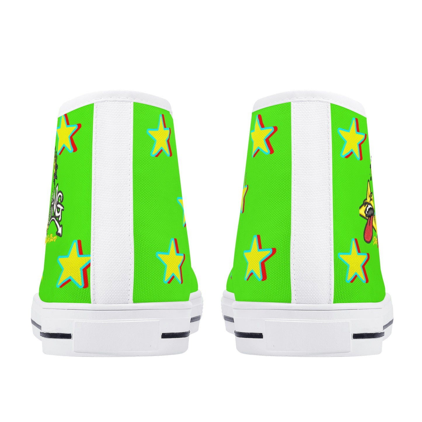 Star Gang Mens Goo Green Embroidered High Top Star Kicks