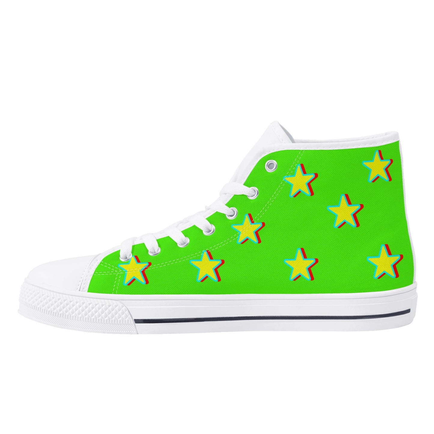 Star Gang Mens Goo Green Embroidered High Top Star Kicks