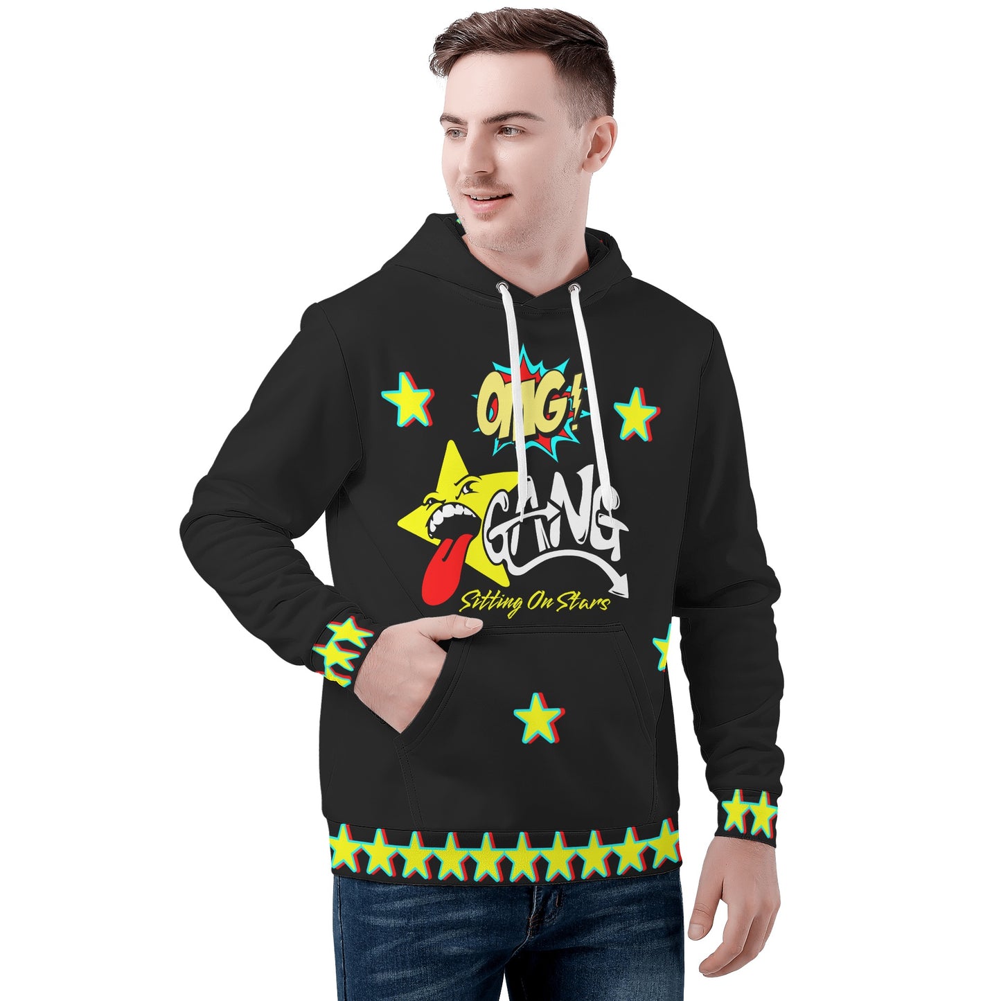 Star Gang Mens Black Hoodie