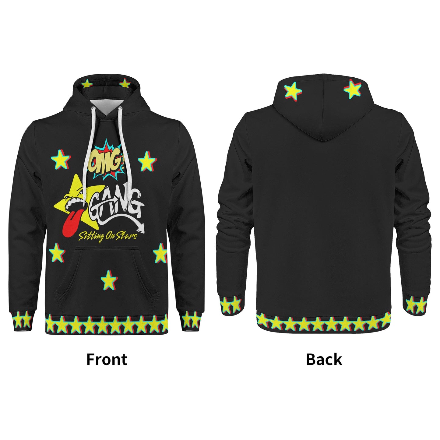 Star Gang Mens Black Hoodie