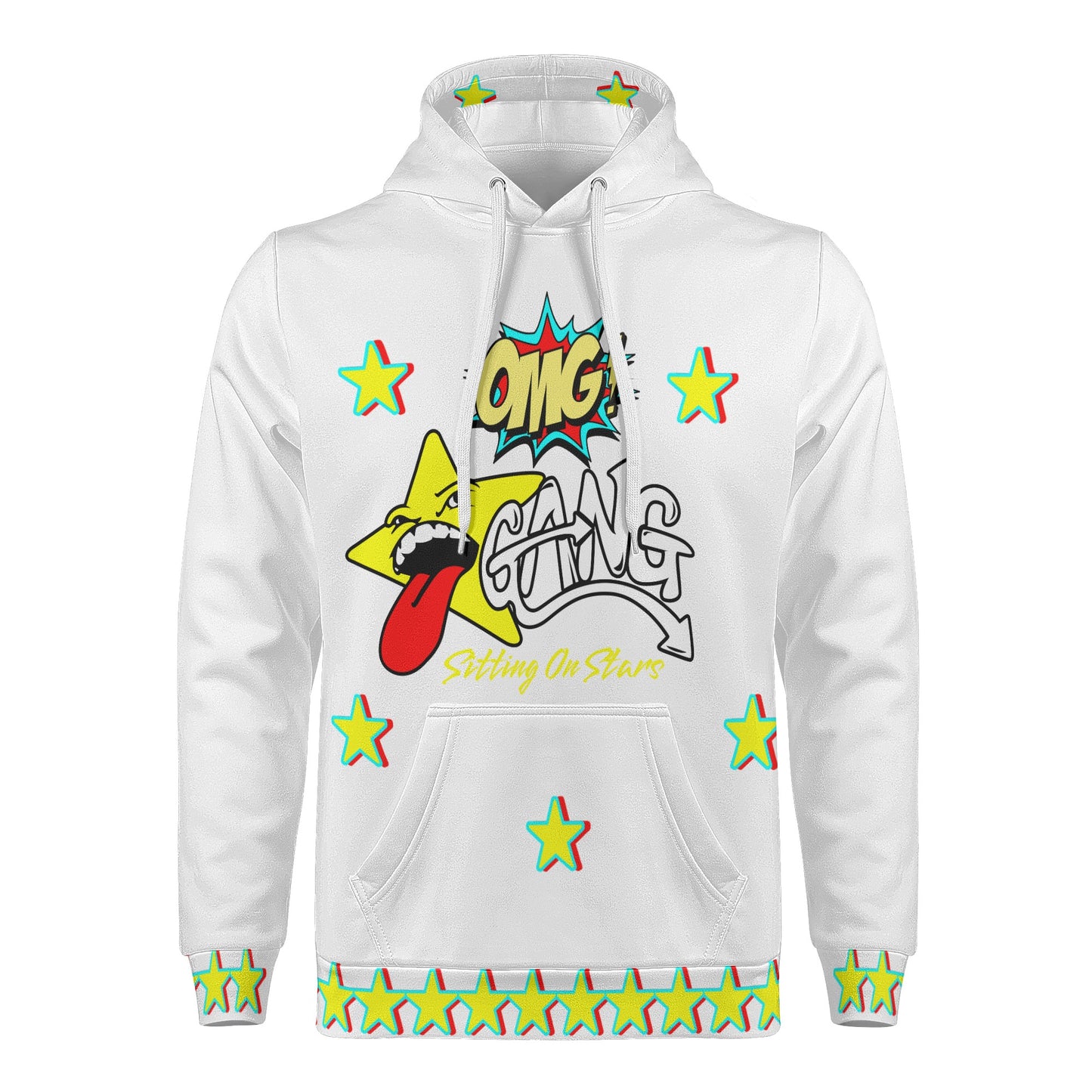 Star Gang Mens White Hoodie