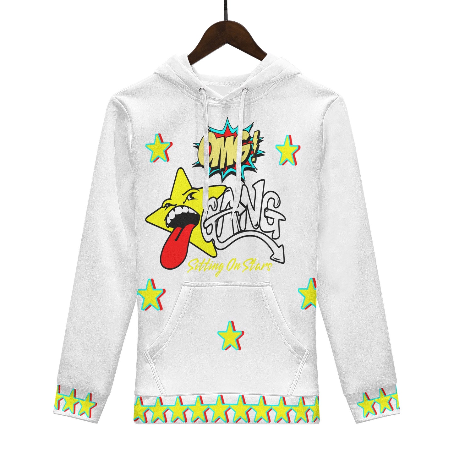 Star Gang Mens White Hoodie