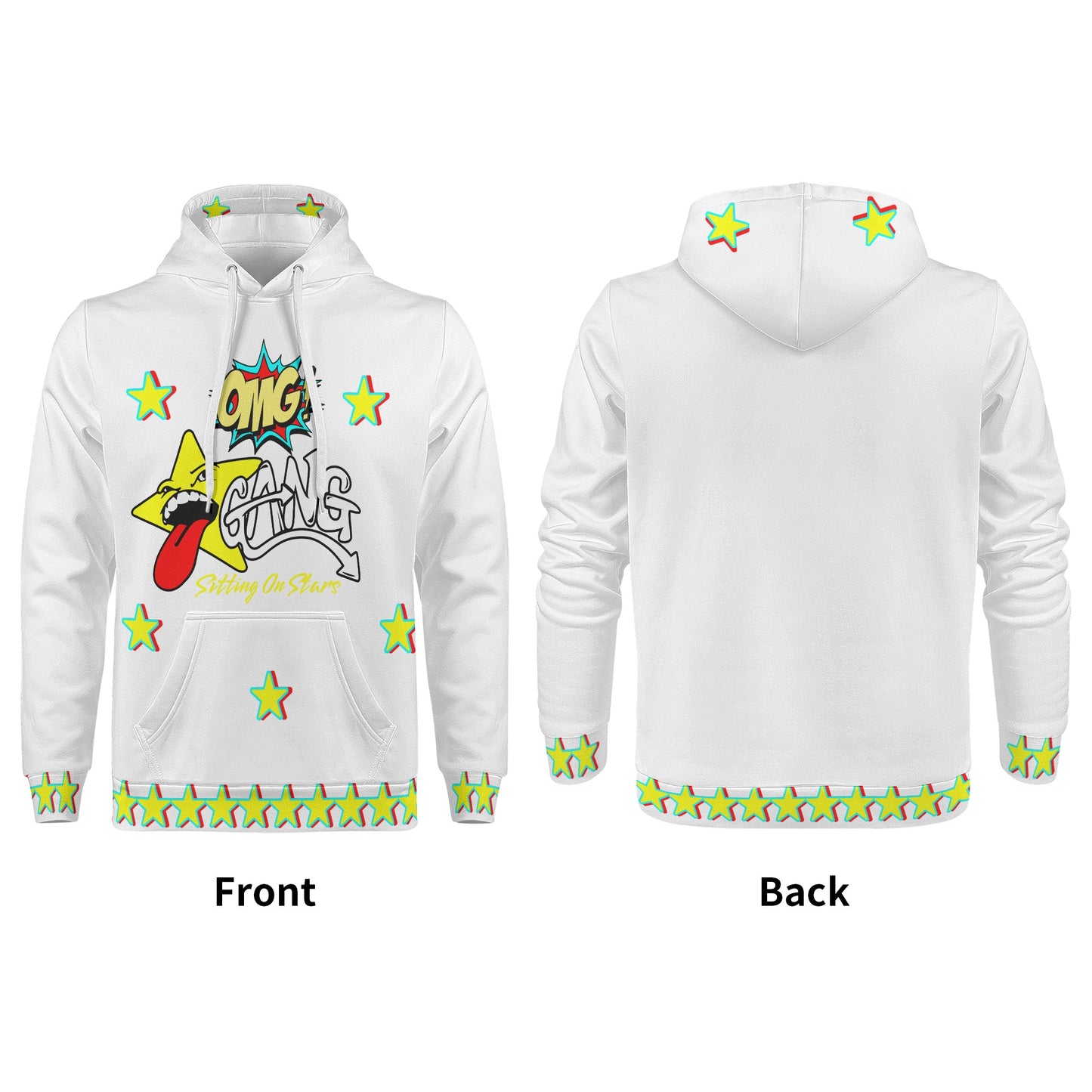 Star Gang Mens White Hoodie