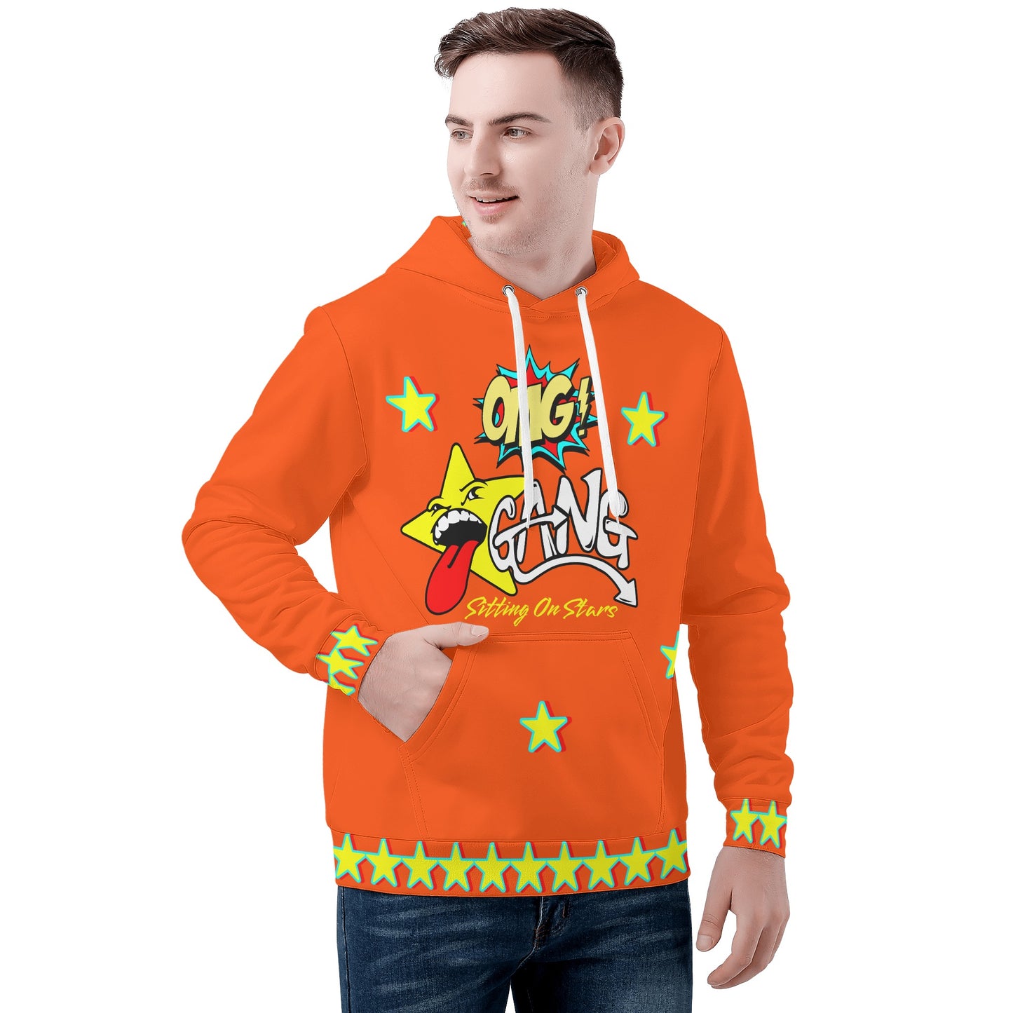 Star Gang Mens Dark Orange Hoodie