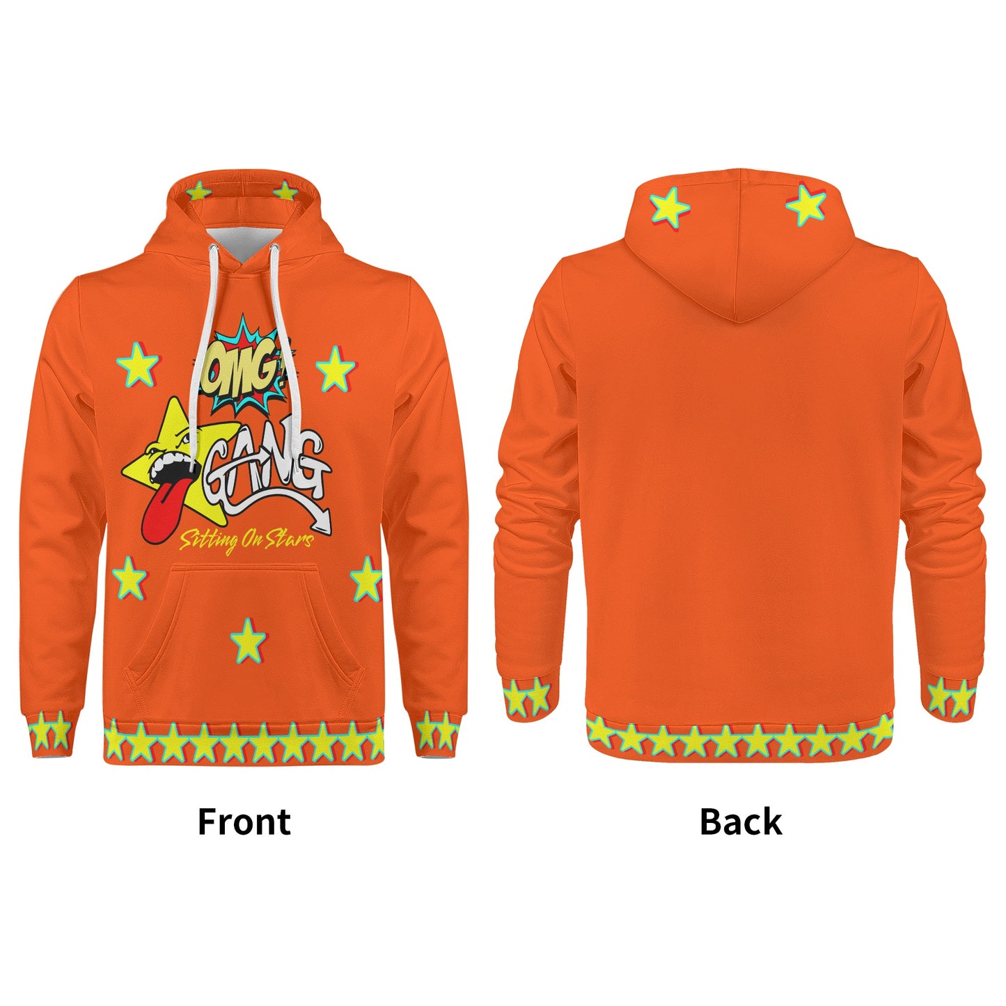 Star Gang Mens Dark Orange Hoodie