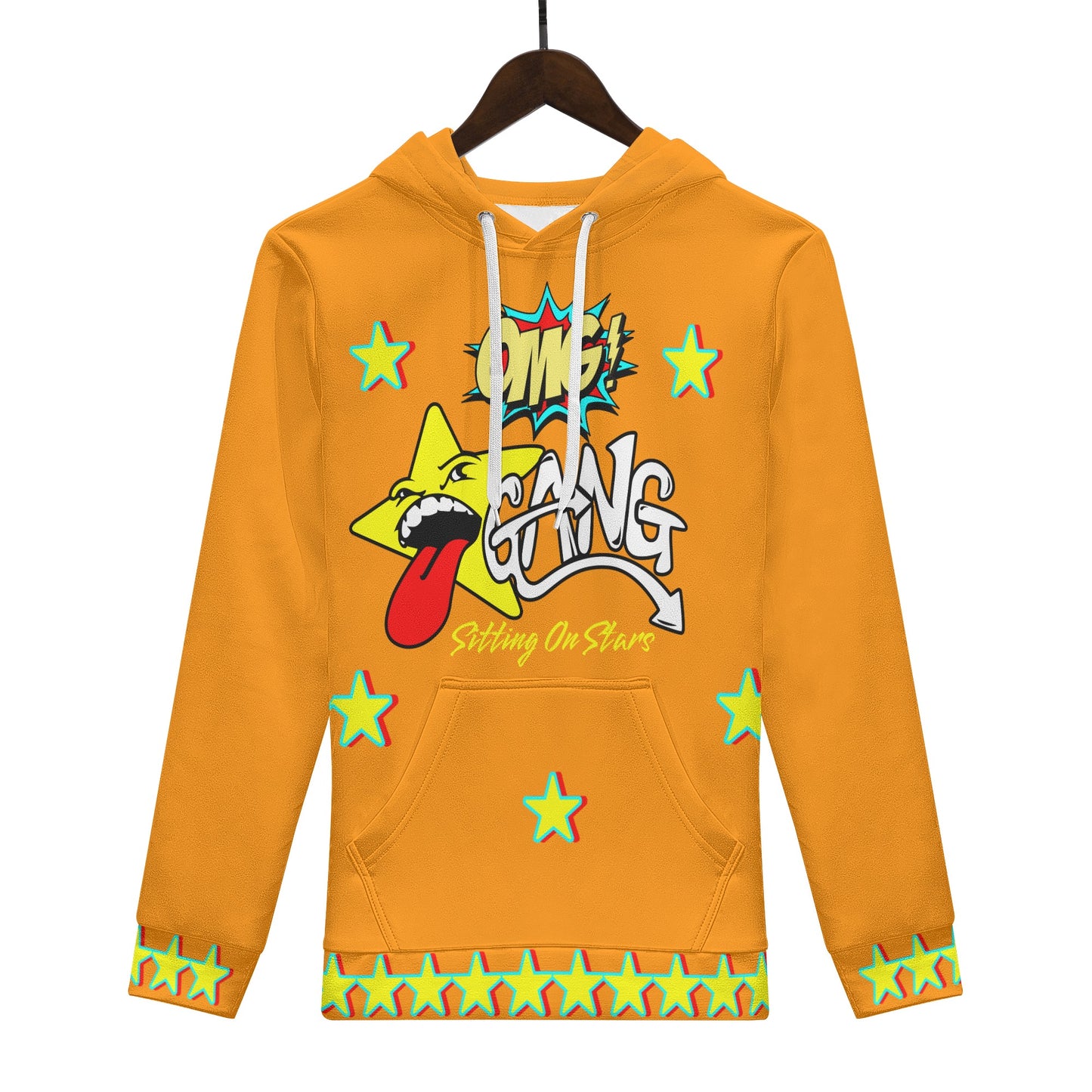 Star Gang Mens Orange Hoodie