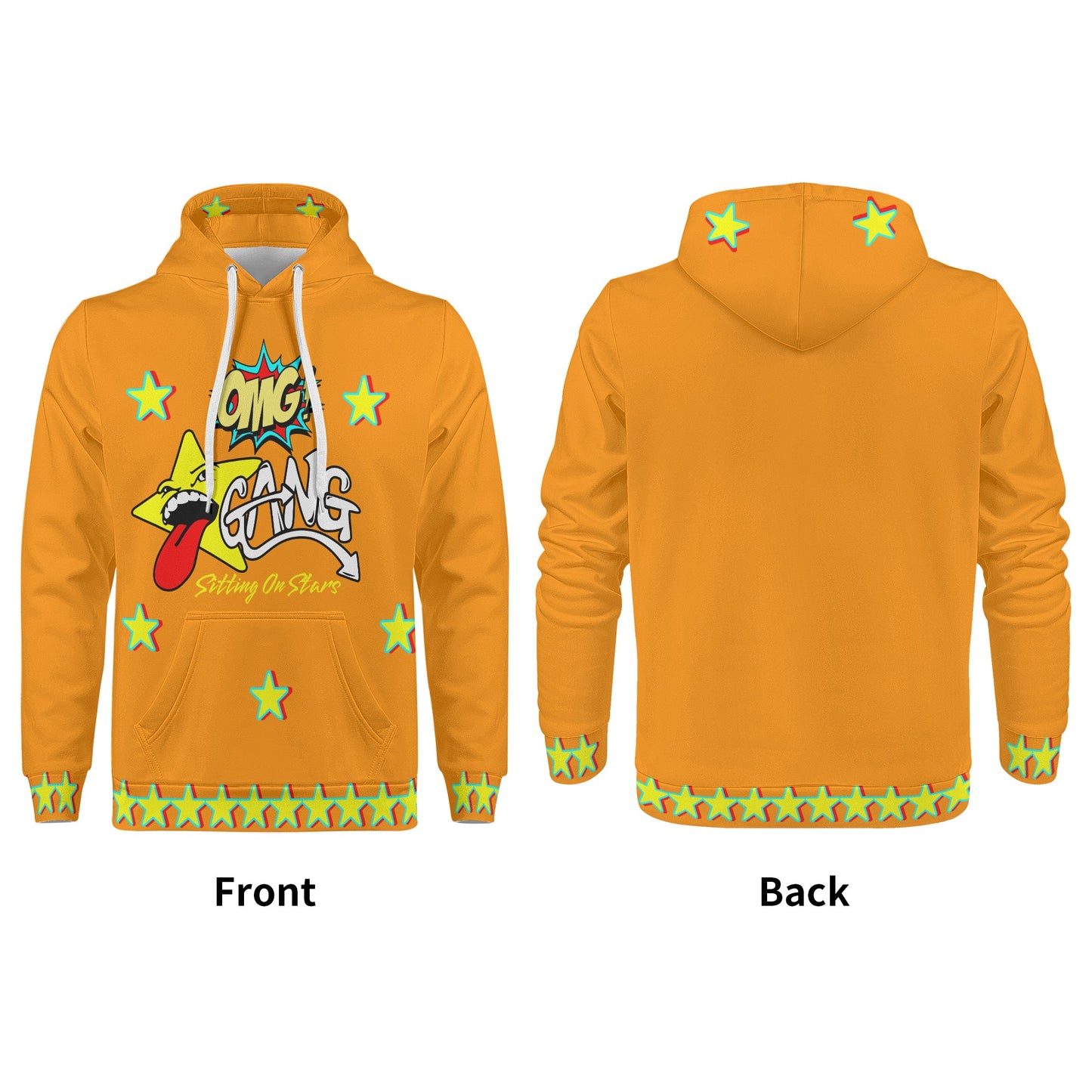 Star Gang Mens Orange Hoodie