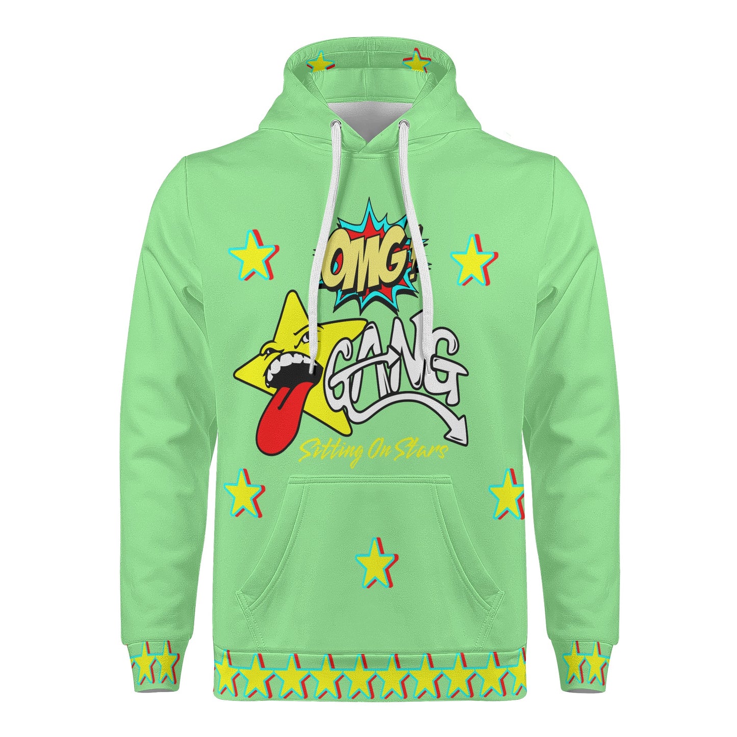 Star Gang Mens Mint Green Hoodie