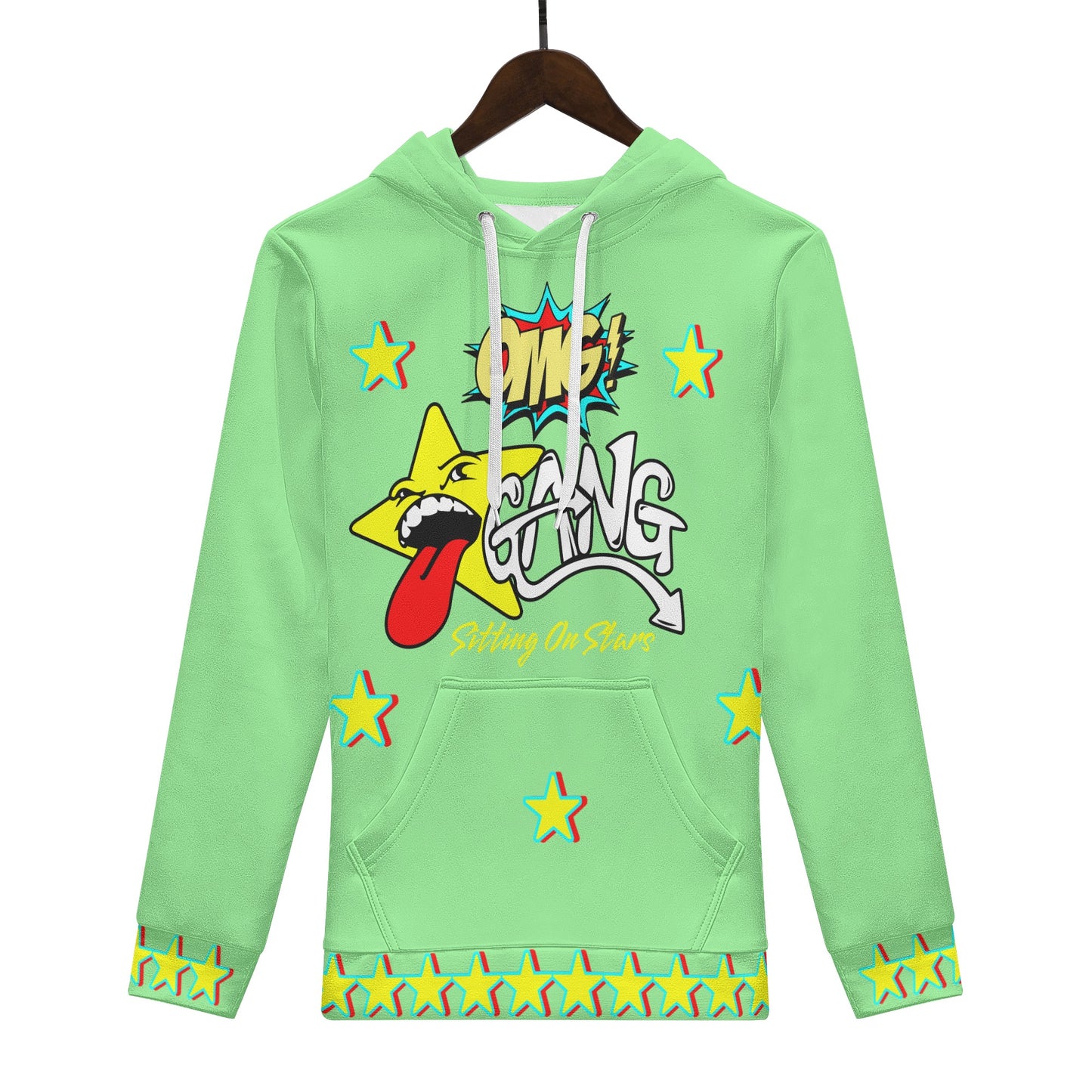 Star Gang Mens Mint Green Hoodie