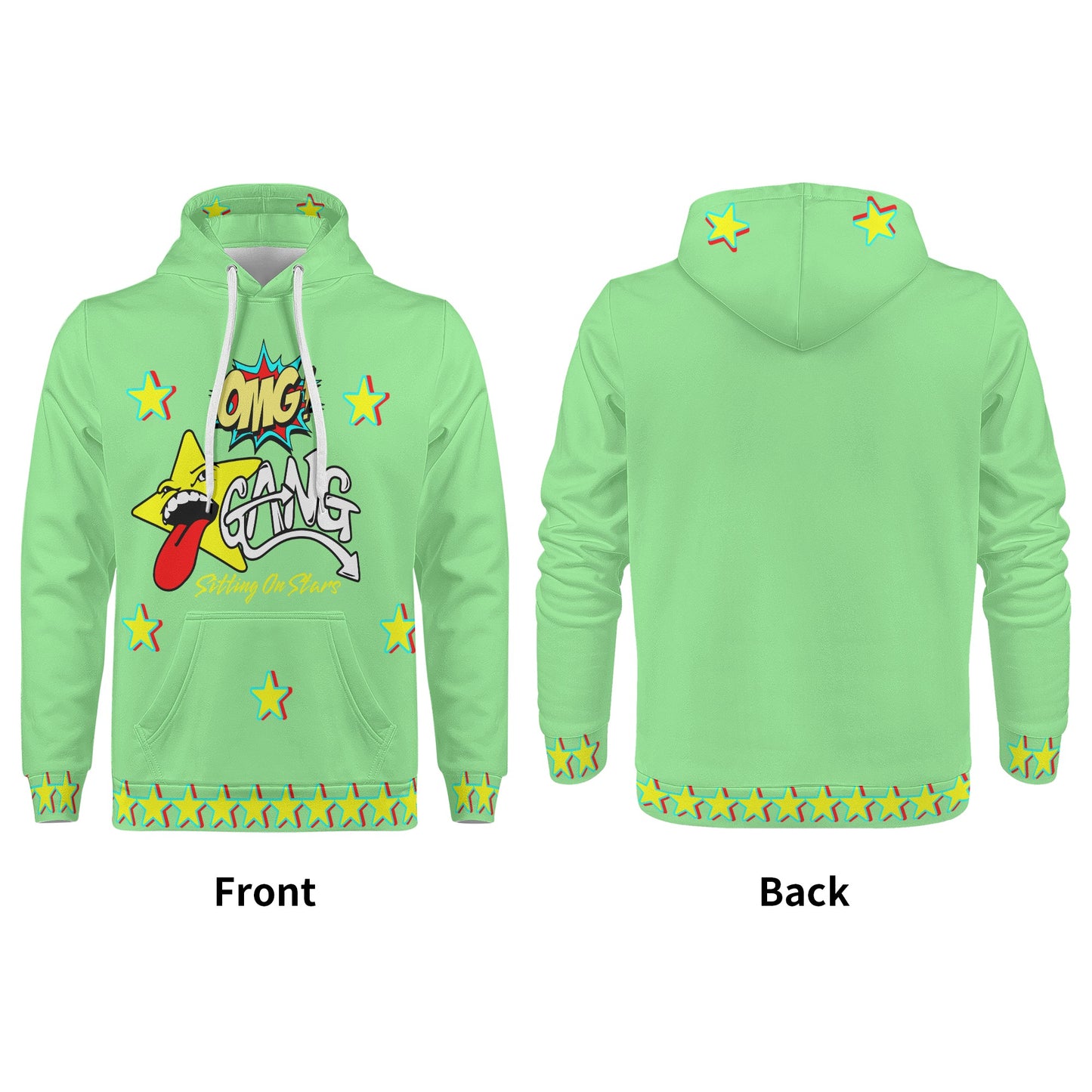 Star Gang Mens Mint Green Hoodie