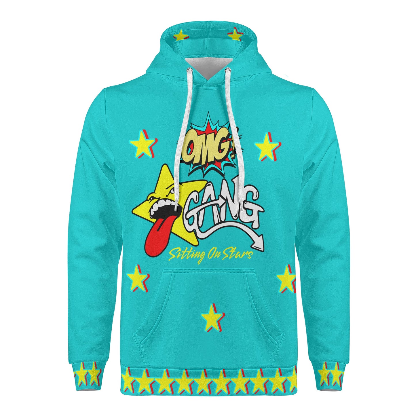 Star Gang Mens Turquoise Hoodie