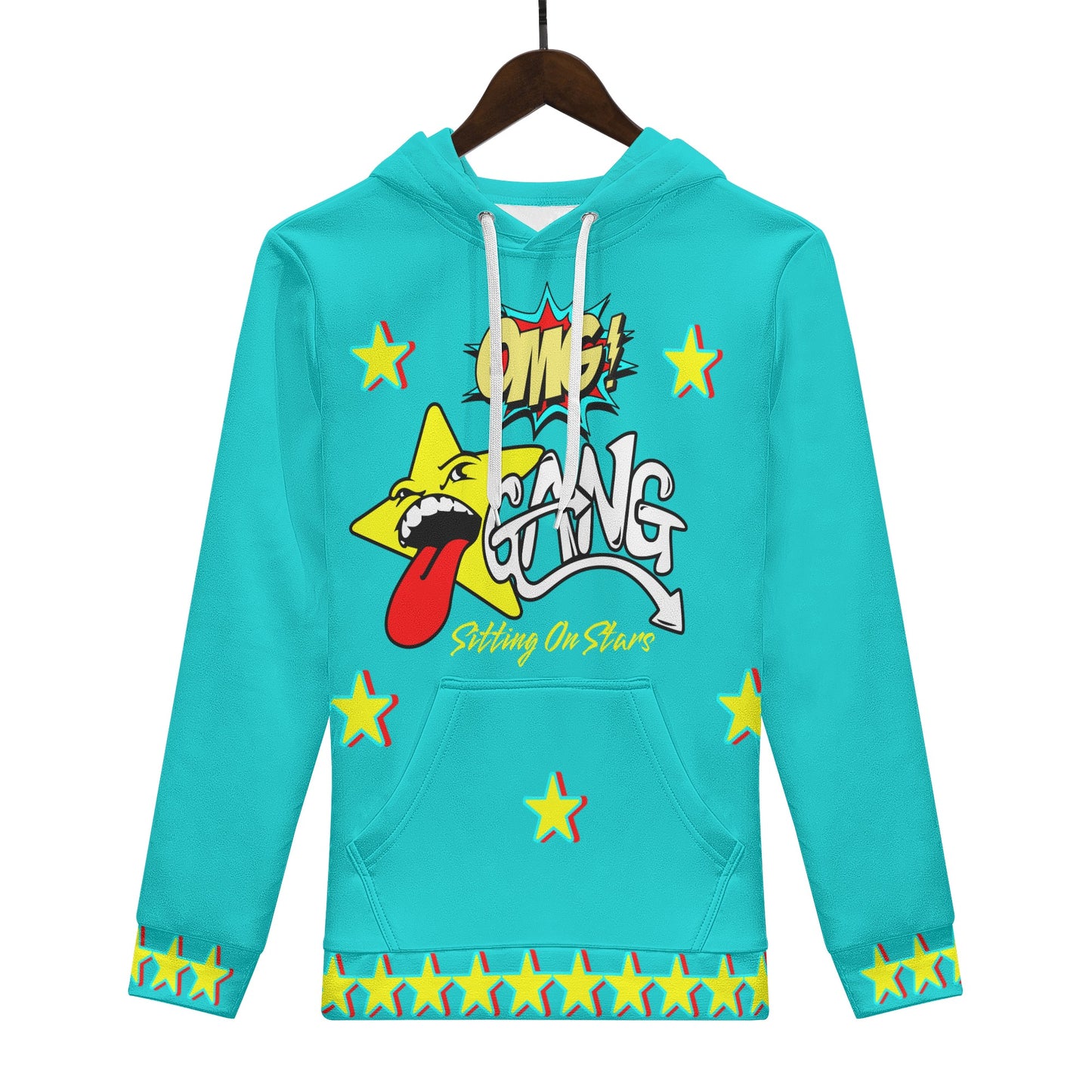 Star Gang Mens Turquoise Hoodie