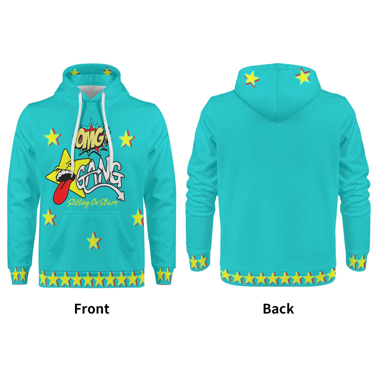 Star Gang Mens Turquoise Hoodie