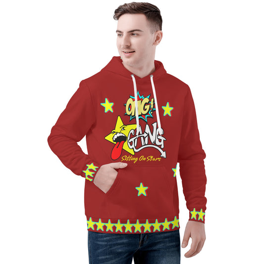 Star Gang Mens Maroon Hoodie