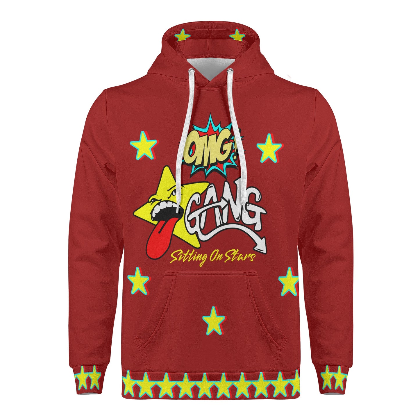 Star Gang Mens Maroon Hoodie